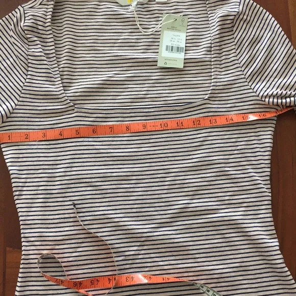 NWT Boden sparkle stripe square neck cotton stretch top M 8-10 - Picture 6 of 8